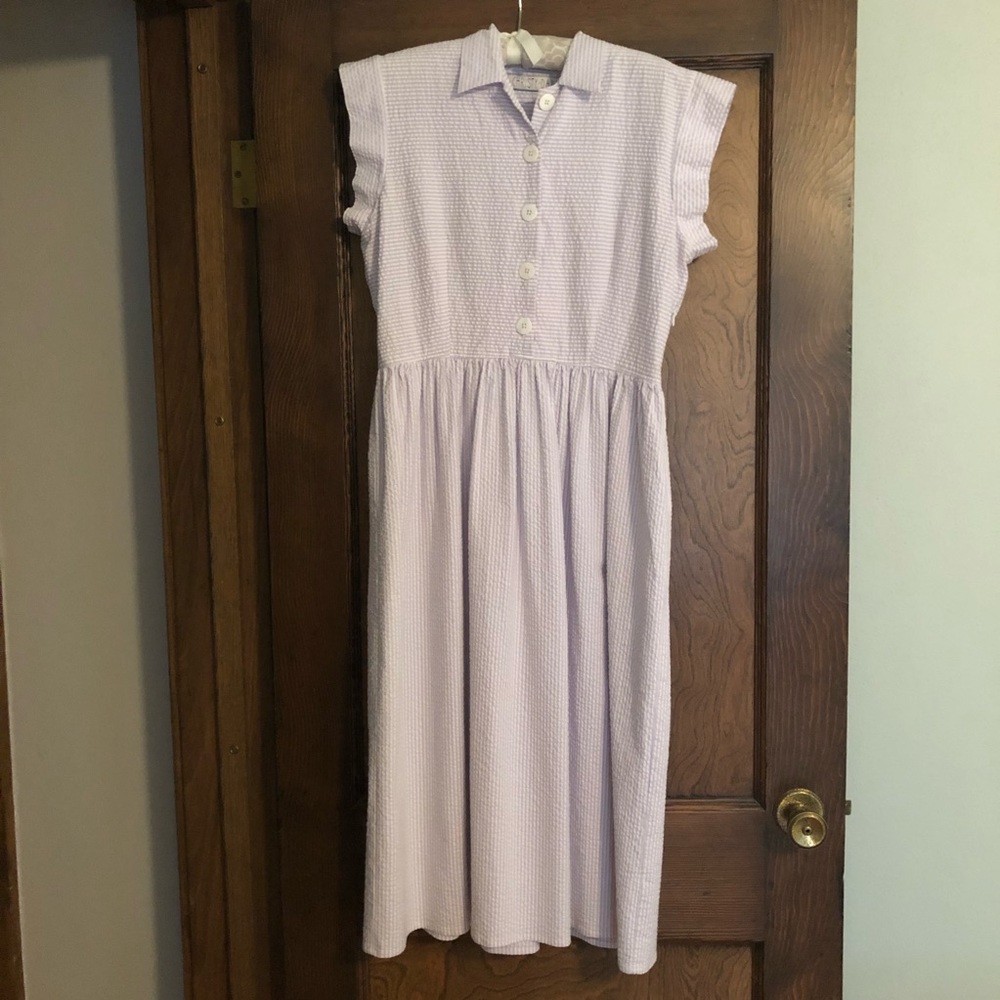 Christy Dawn Piper Dress in Lavender Seersucker L